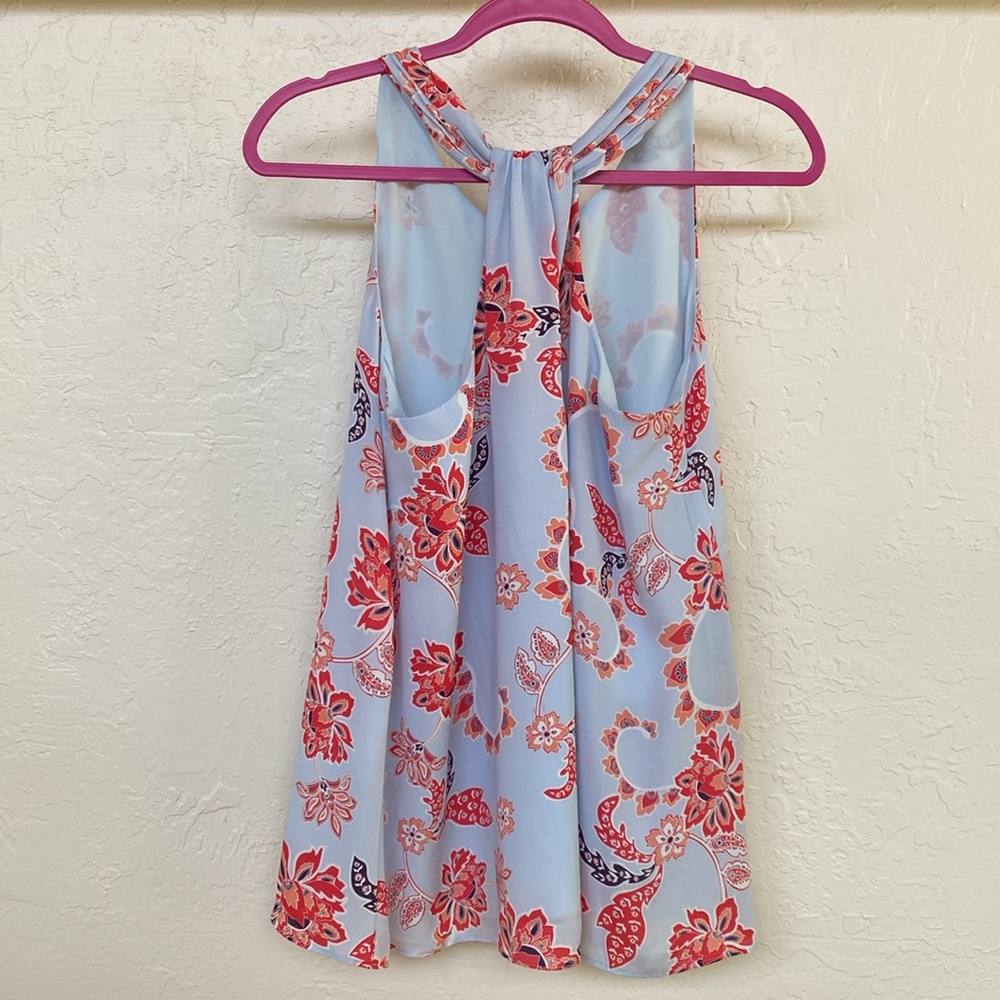 Emma & Olivia Floral Paisley Chiffon Sleeveless Top - Picture 3 of 6